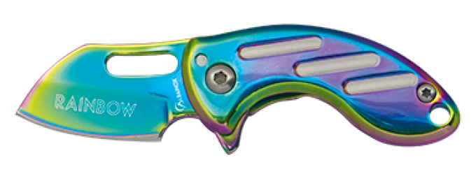 Mini Couteau lame bec perroquet de 3.30 « RAINBOW » couleur Arc en Cie