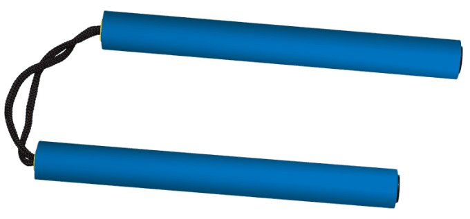 Nunchaku mousse d’entrainement bleu de 28.00 cm