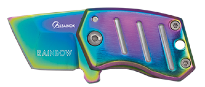 Mini Couteau lame tanto de 2.80 « RAINBOW » couleur Arc en Ciel