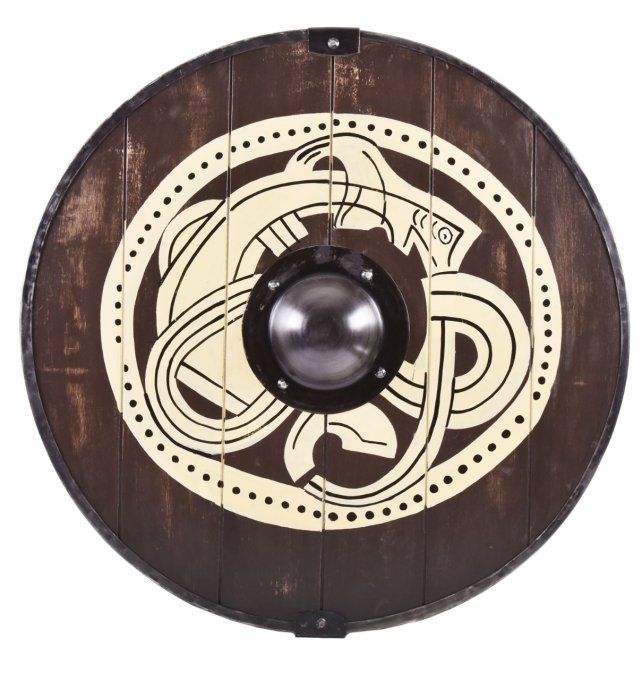 Bouclier vikink avec motif l’animal à saisir 61 cm