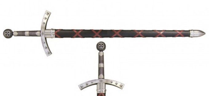 Epée Templière de la 7 ème croisade noir et rouge de 112 cm
