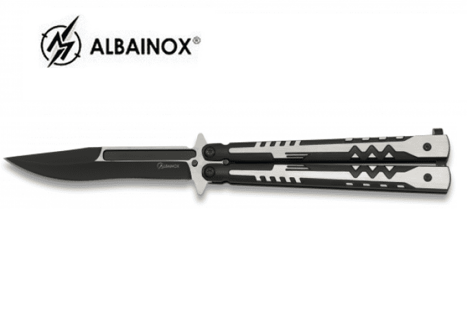 Couteau papillon manche Alu lame de 10 cm