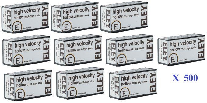 Cartouches 22LR ELEY High Velocity Hollow boite de 500