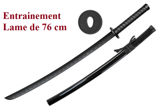 Katana Noir d’entrainement lame de 76 cm