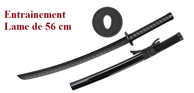 Katana Noir d’entrainement lame de 56 cm