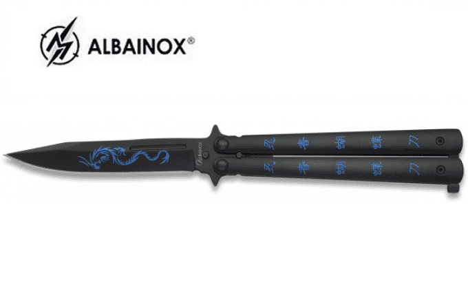 Couteau papillon Night Fighter II manche Alu lame de 10.5 cm