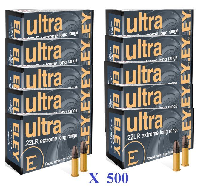 Cartouches 22LR ELEY ULTRA Extrême long Range boite de 500