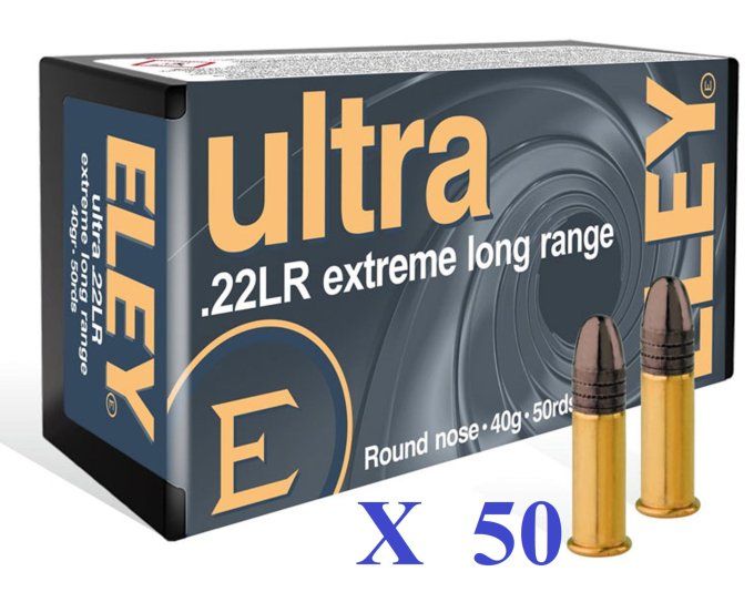 Cartouches 22LR ELEY ULTRA Extrême long Range boite de 50