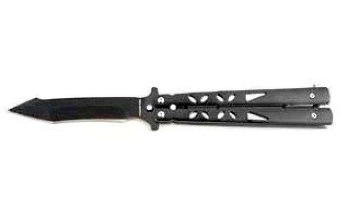 Couteau papillon manche Alu lame en Flèche de 10 cm