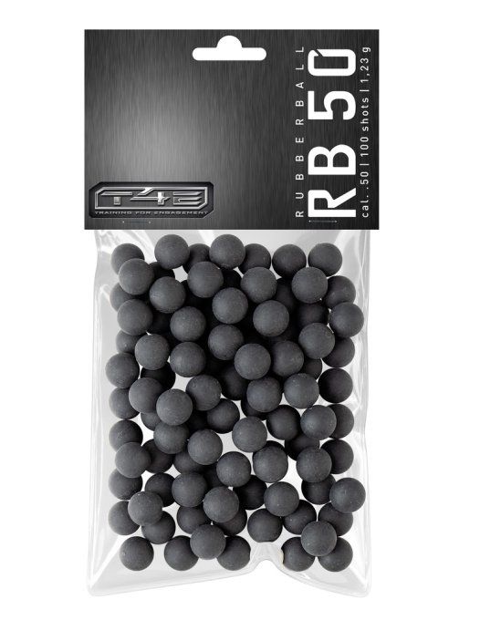 Sachet de 100 Billes caoutchouc Noire Cal. 50