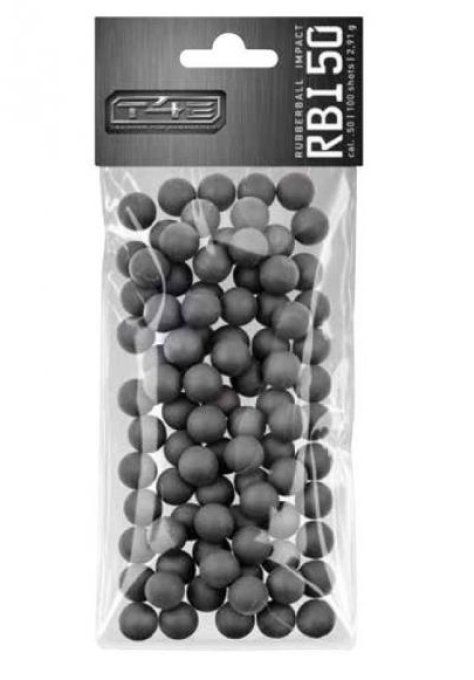 Sachet de 100 Billes caoutchouc noir Noyau en acier Cal. 50
