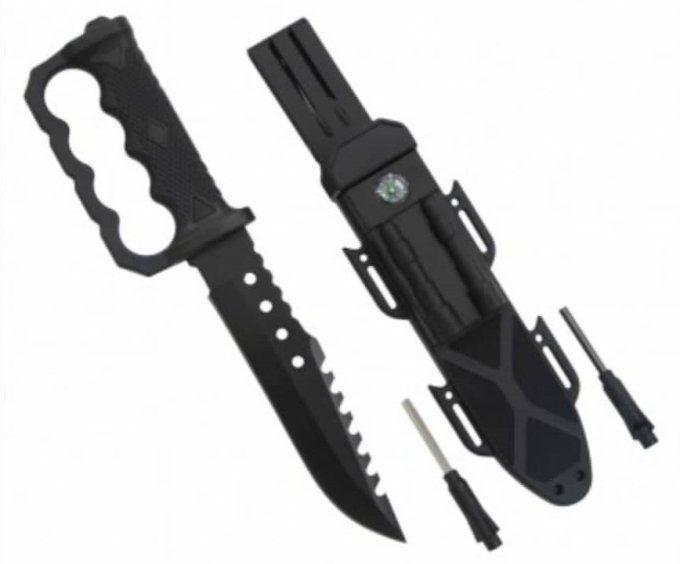 Poignar de combat avec garde et étui ABS pour ceinture