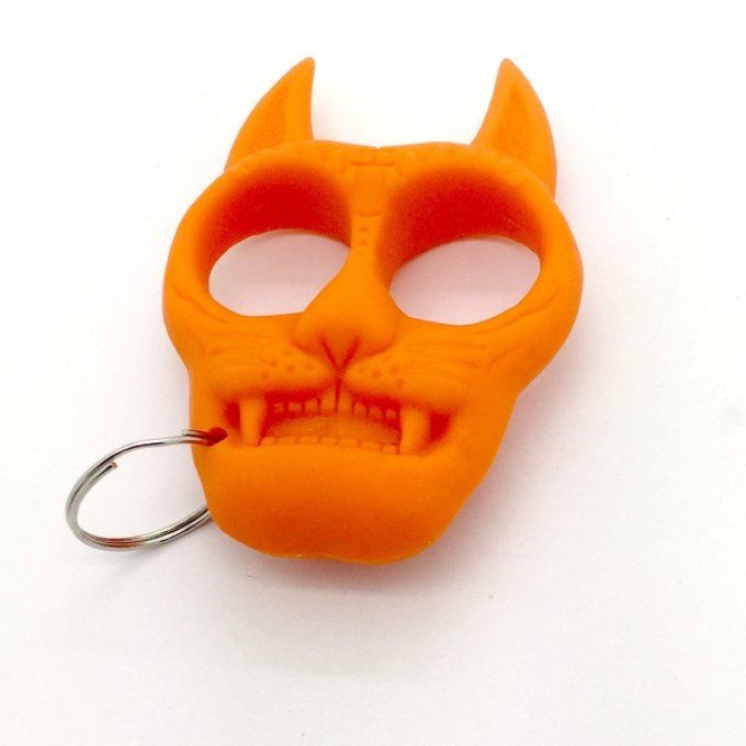 Poing Américain porte clé tête de chat en ABS