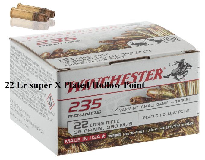 Cartouches super-X LHP Copper Plated Cal.22LR boite de 235