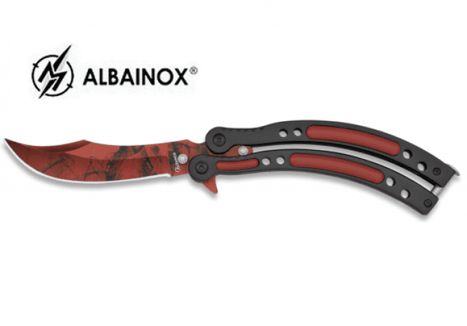 Couteau papillon Colorful Rouge