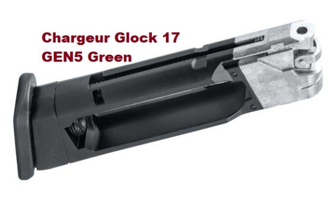 Chargeur pour Pistolet Glock 17 GEN5 Green - Co2 Billes Acier Cal 4.5