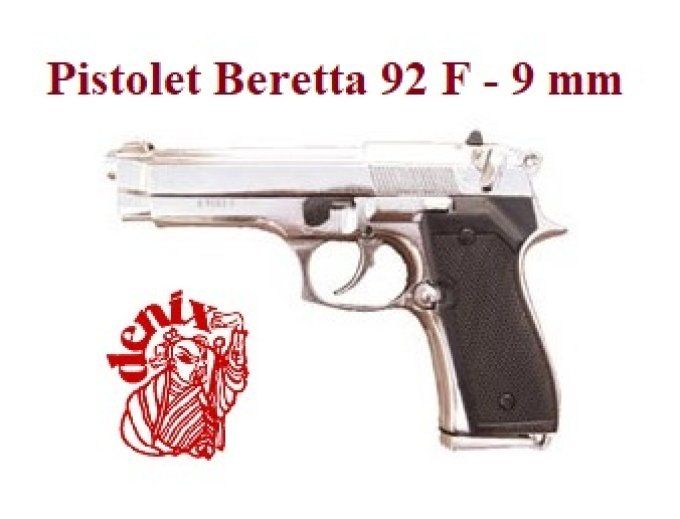 Réplique Pistolet Beretta 92F Chrome – 9 mm