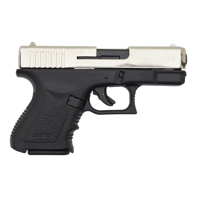 Pistolet Mini GAP Nikelé 9 mm, réplique du mini Glock