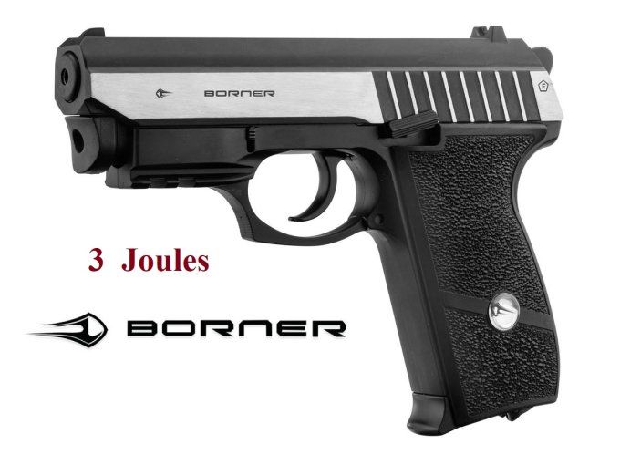 Pistolet Borne Panther 801 Blowback full métal 3 Joules / Co2 Billes Acier Cal 4.5