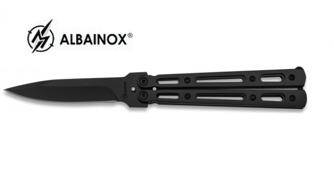 Couteau papillon Massif Noir entier