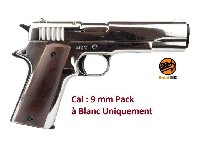Pistolet Mod. 96 Réplique Colt 1911 Chrome 9 mm