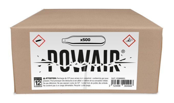 Gros lot de 500 capsules Co2 12 gr Powair