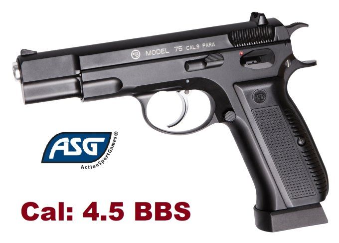 Pistolet GBB CZ 75 ASG - Co2 Billes Acier Cal 4.5