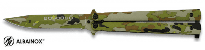 Couteau papillon camo vert Boise lame de 10 cm