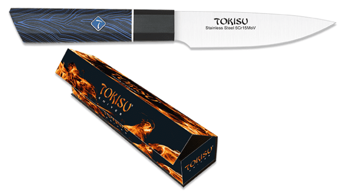 Couteau cuisine bleu Petty lame de 10.70 cm « TOKISU »