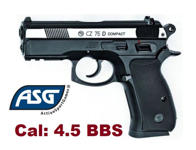 Pistolet GNB CZ 75D Compact bicolore ASG - Co2 Billes Acier Cal 4.5