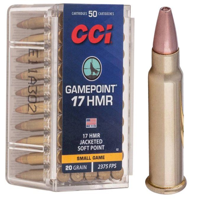 Cartouches CCI – 17 HMR GAMEPOINT 20 grains - X 50