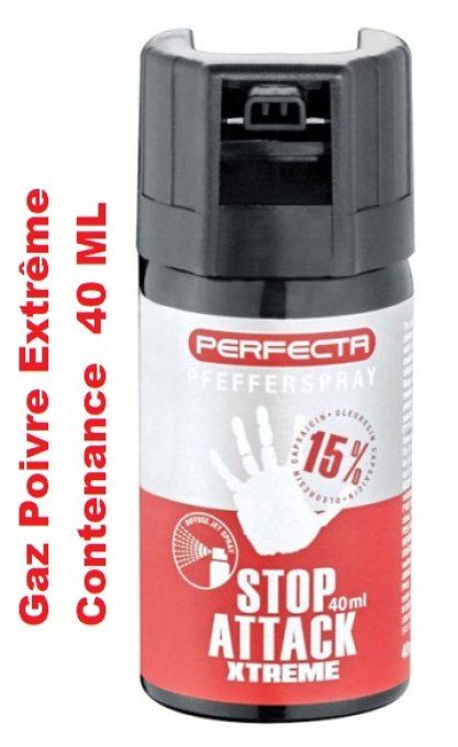 Bombe Stop Attack – Gaz POIVRE Extrême 40 ml