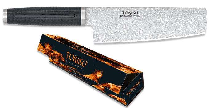 Couteau cuisine nakiri lame Damas de 18.00 cm « TOKISU »
