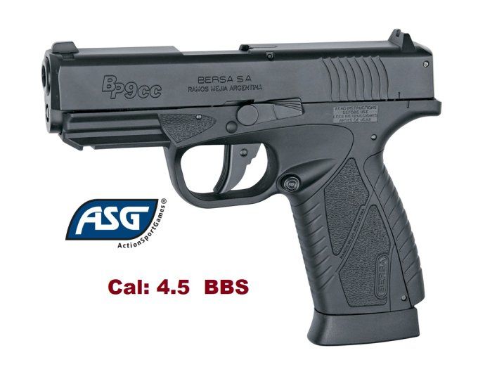 Pistolet Bersa BP9CC Noir ASG - Co2 Billes Acier Cal 4.5