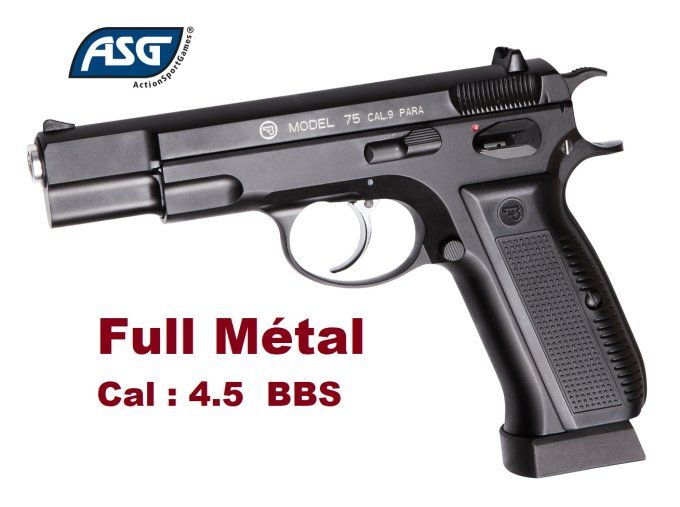 Pistolet CZ 75 Full Métal ASG - Co2 Billes Acier Cal 4.5