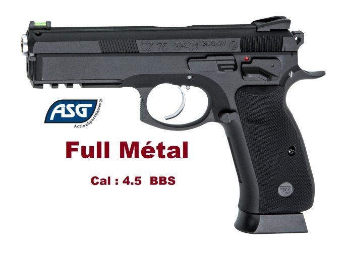 Pistolet CZ SP-01 Shadow Full Métal ASG - Co2 Billes Acier Cal 4.5