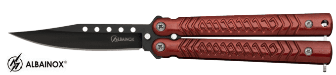 Couteau papillon rouge lame de 7.30 cm