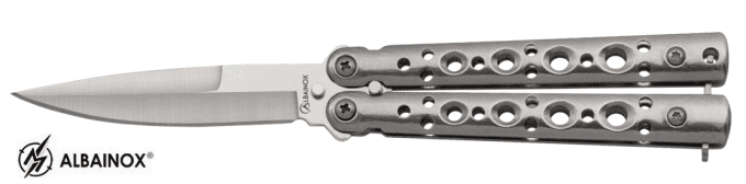 Couteau papillon gris anthracite lame de 7.30 cm