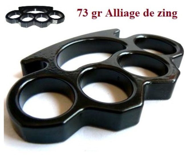 Poing Américain alliage de zing Noir