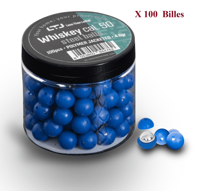 Boites de 100 Billes Polymère et acier Whiskey Cal. 50 - LTL