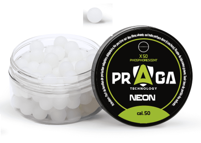 Boites de 50 Billes Silicone Phosphorescente Verte Cal. 50