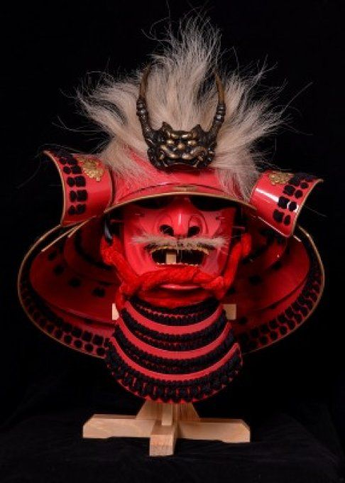 Casque de Samourai japonais Takeda Shingen Rouge ( Hanwei )