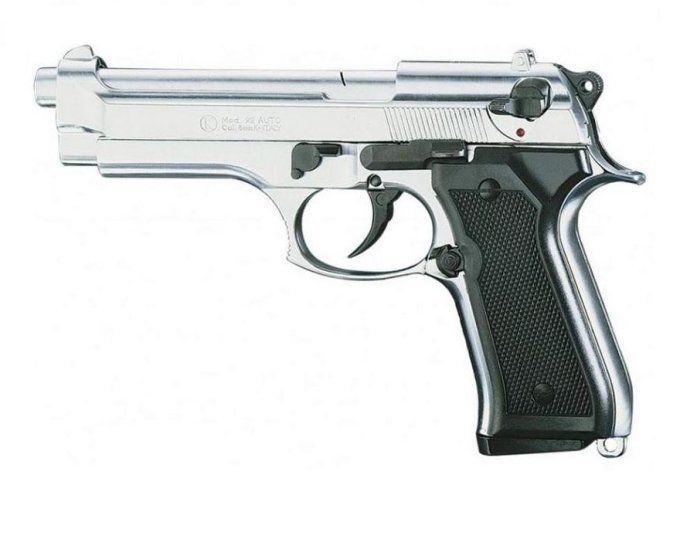 Pistolet BERETTA Nickelé Chrome Mod 92 (Réplique) Kimar ou Chiappa