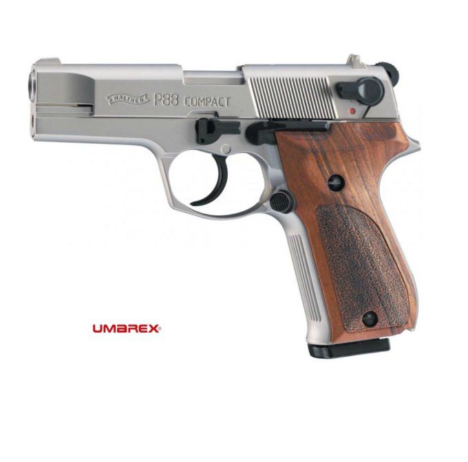 Pistolet WALTHER P88 Chrome Cross Bois (Réplique)