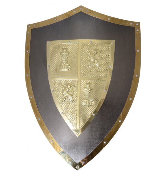 Bouclier Médiéval templier argent de 62 cm