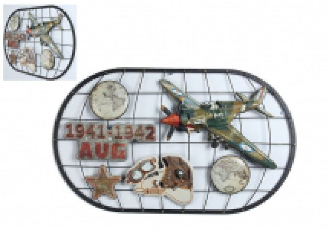 Decor mural militaria vintage 3D Avion 1941-1942 AUG