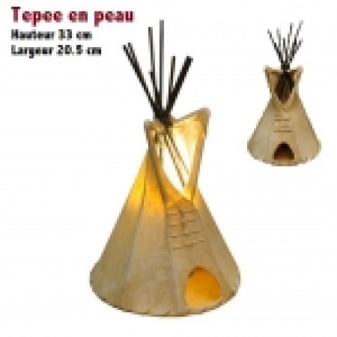 Lampe Tepee en peau de cerf de 33 cm de haut