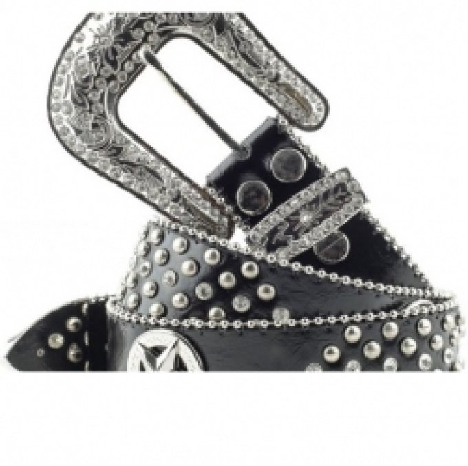 Ceinture en cuir Noire - Taille : M