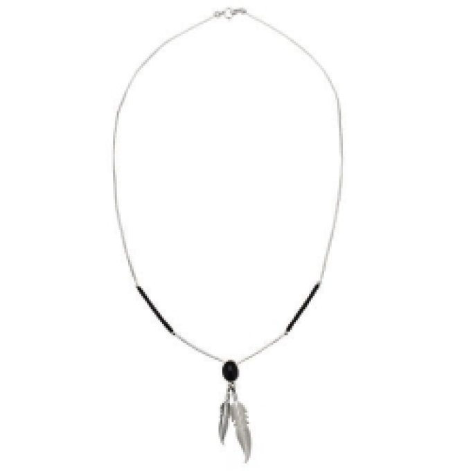 Collier Plumes Cabochon Onyx