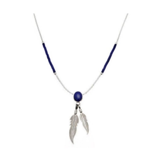 Collier Plumes Cabochon Lapis-Lazuli